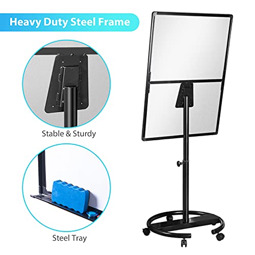 Maxtek Whiteboard on Wheels 40 x 28 in, Magnetic Rolling Dry Erase Easel