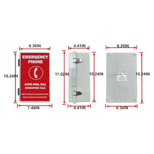 LeCall Emergency Phone Box/Outdoor Emergency Phone/Pool Phone/Emergency Dialer, Auto Dial 911 and Handsfree Talk, IP66 Water Proof, TEP331PB