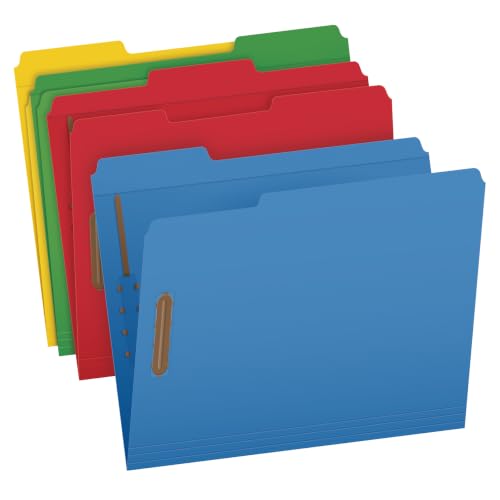 Pendaflex File Folders, 50-Pack, Letter, 1/3-Cut, Fastener, Assorted Colors