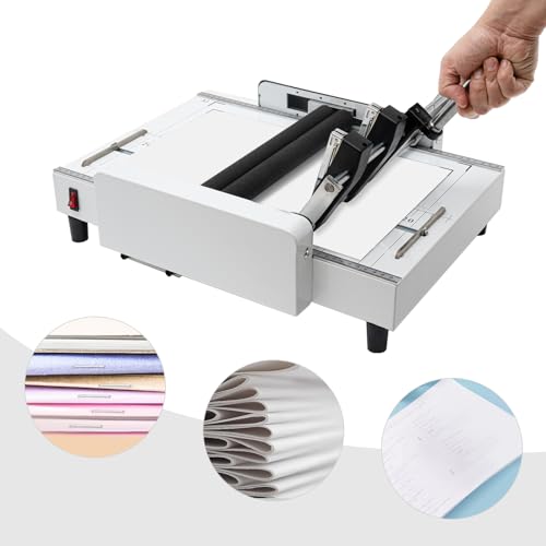 banborba A3 Folding Binding Machine, 60W Booklet Maker, Max 11.7" x 16.5" Paper Folder Stapler Machine, 2 in 1 Multifunctional Book Maker Stapling Machine for Schools Print Stores Offices Factory