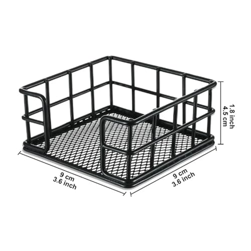 3 Pack Metal Sticky Note Holder Square Black Desk Organizer for Office Dorm