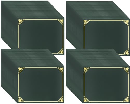 150 Pcs Certificate Holders, Hunter Green Diploma Covers for 8.5 x 11 Inch