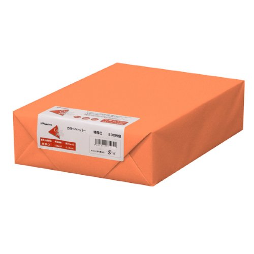 Nagatoya Shoten Na-3482 Colored Paper, A4 Extra Thick, 500 Sheets, Persimmon
