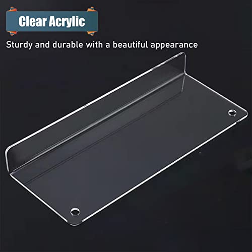 UYCVT Hanging Bookshelf Literature Storage Rack 2 Pack Hanging Literature Storage Rack, Acrylic Standing Magazine Rack in Clear, Floating Bookshelves for Living Room/Office And-60x16x5cm/23.6x6.3x2in