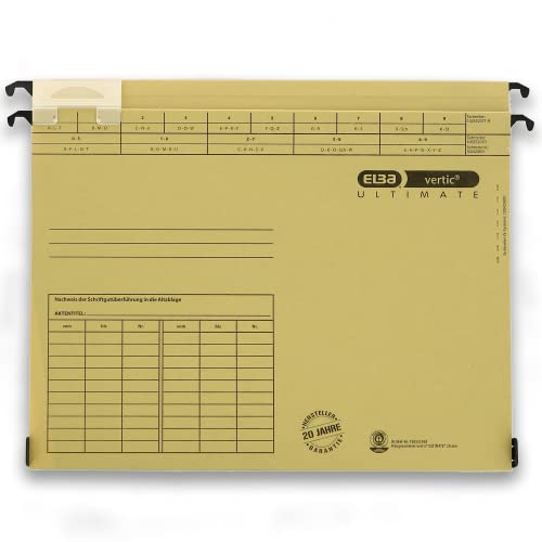 Elba Vertic Ultimate 85452 Suspension File Side Opening Plastic Base for 180 A4 Sheets Pack of 25 Natural Brown