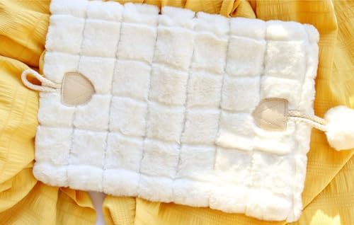 Book Cover A5 A6 Plush Sleeve with Bonus Notebook Soft Checkerboard Faux Bible Case Winter(Grid,A6)