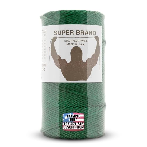 Bonded Green Nylon Twine, Twisted. Size #7, 1 lb 3-Pack