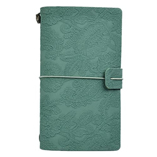 QERTYHKK A6 Refillable Planner Leather Travel Journal Notebook-Embossed Pocket Diary -Gift for Girls,Women,Mom, Daughter (192 Pages)