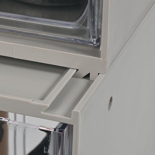 Deflecto Four-bin horizontal tilt bin storage system, 23-5/8w x 6-5/8d x 8-1/8h, Gray (20409B1PK)