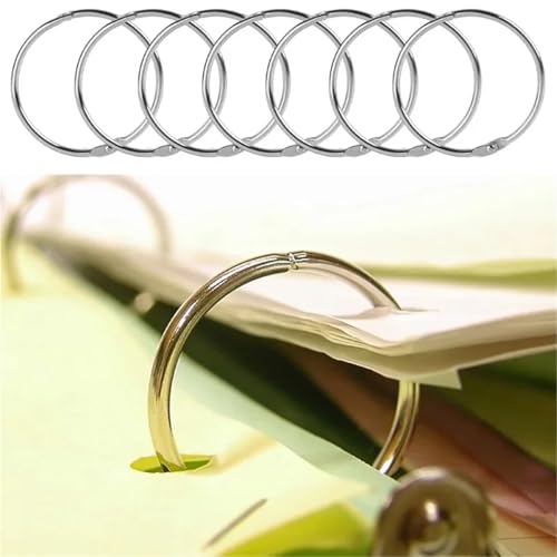 Binder Rings 100Pcs Metal Loose Leaf Binder Ring Book Hoops 38mm 50mm DIY Albums School Craft Binding Office Supplies(50mm)
