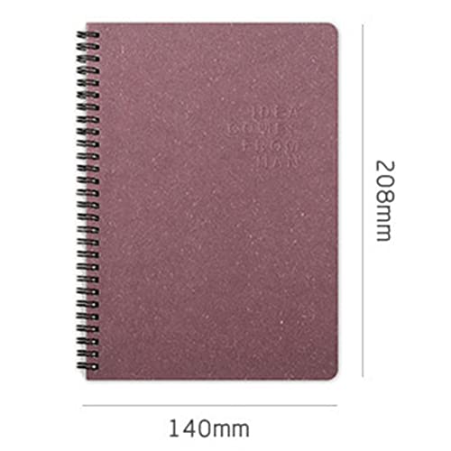 NSUQOA JSEIAJB A5 Hard Cardboard Material Coil Loop Spiral Notebook Horizontal Line Diary Note Pad Student Notepad(Style H)