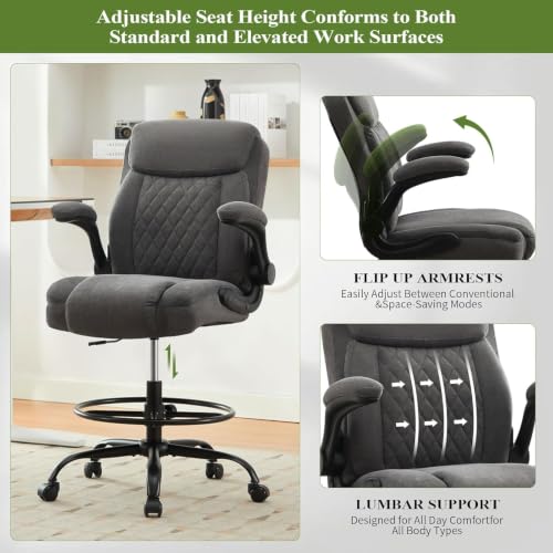 BBOXOTP Drafting Chair Tall Office Chair for Standing Desk