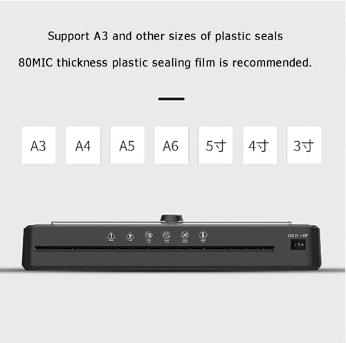 GFJYKDL Good Homie Laminator Machine,w/40 Laminating Sheets,Fillet * 1, Hole Punch * 1,ABS Film Release Key,Fast Warm-up,for Training Materials,Documents,Posters
