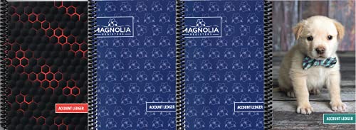 2 Pack Spiral Account Tracker Notebook, Expense Ledger Checkbook/Transaction Register Debit Card and Check Register Account Tracker (4 Pack - Assorted Variety)