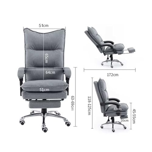 Office Chair Office Chair Leather High Back Executive with Foot Rest, Ergonomic Adjustable(Black)