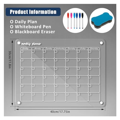 Magnetic Calendar Fridge Board Reusable Planning Whiteboard(Calendar)
