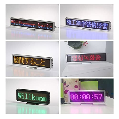 MekUk LED Sign Board Scrolling Message LED Scrolling Sign Screen Message Display Mini Moving Desk Board Advertising Programmable for Store, Car, Business, Promotion ( Color : Two-color , Size : 560*11