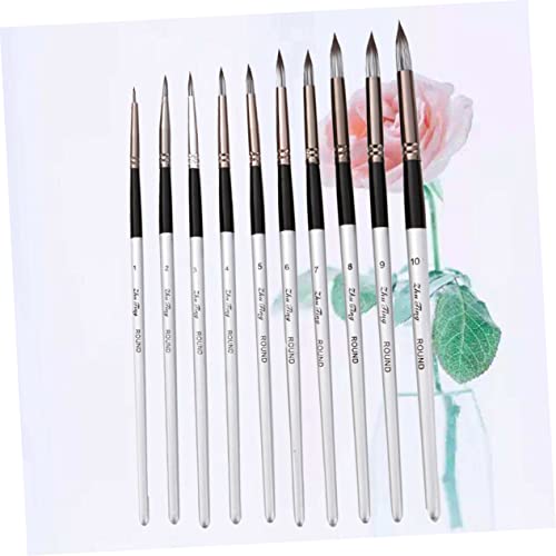 Chinese Calligraphy Brush Kanji Drawing Brush Beginner Students，10pcs Brush Pen Set Nail Manicure Kit Acrylics Nail Kit Artist Craft Detailing Brush Set for Painting Acrylic Brush Watercolor Brush Wat