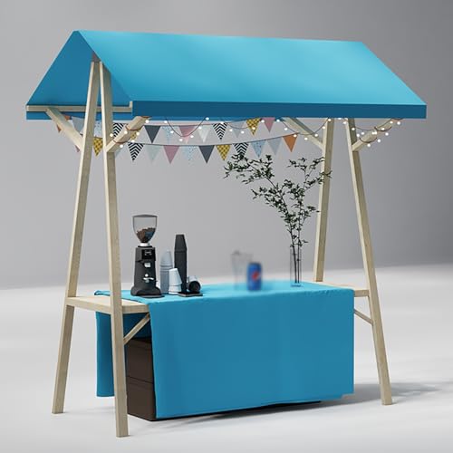 MLYAYE Retail Art Fair Display Stand Folding Pushcart, 47'' 59 inch Long Novel Holding Rack for Vendor Events/Craft Show, Heavy Duty Commercial Flexible Food Cart(Blue,L 150cm(59 inch))