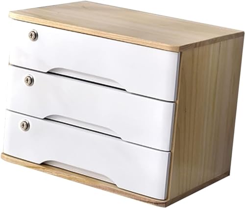 JDXQBLD Desktop File Cabinet Organizers, Flat File Cabinet Storage Box, Drawer Cabinet with Lock Desktop Storage Cabinet/Data Cabinet Office Filing Storage,C-3 Drawers
