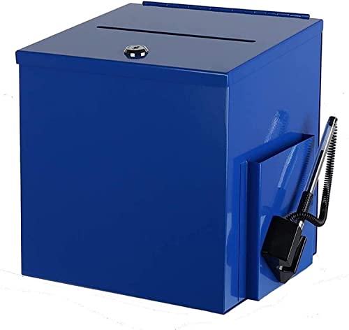 JYDQM Suggestion Box Donation and Ballot Box Post Box Secure Letterbox Outside Mailboxes Suggestion Box Election Ballot Box for Schools/Post Office/Apartments (Color : Blue)