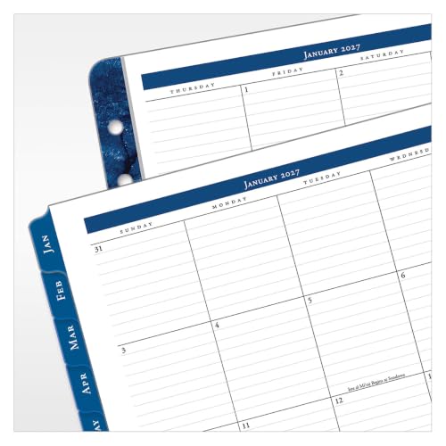FranklinCovey - Monticello Two-Page Monthly Calendar Tabs (Monarch, Jan 2027 - Dec 2027)