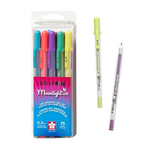 SAKURA Gelly ROLL Moonlight 25/PKG, Assorted, 06 Fine Pt. (58179)