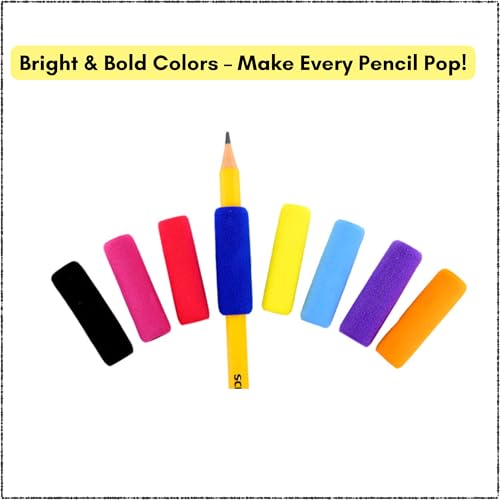School Supply Boxes | Foam Pencil Grippers | 250 Pack | Assorted Colors of Black, Pink, Red, Royal Blue, Yellow, Sky Blue, Purple, & Orange