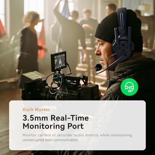 SYNCO Xtalk Master Wireless Intercom Headset System Communication Headsets, 500m Range 1640ft 2.4GHz ENC Noise Cancellation USB-C UAC Connectivity 15H Battery (XM1/1 PCS)