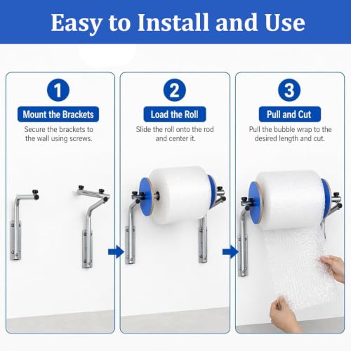 Bubble Wrap Roll Dispenser Stand,Wall Mount Bubble Cushioning Holder