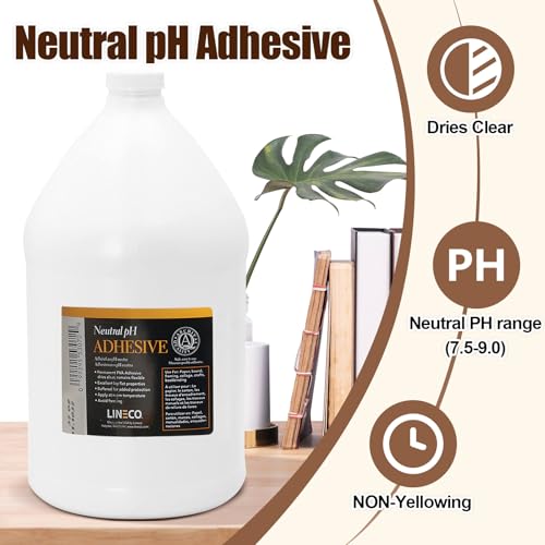 Lineco Neutral pH Adhesive, All-Purpose Glue, 1 Gallon, White, 1 Pack