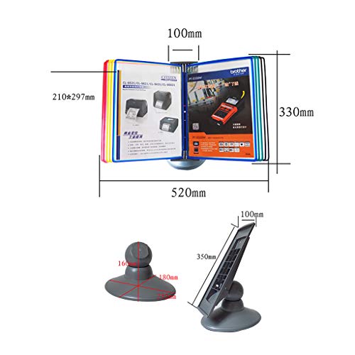 KGDJBGSE Wall Mounted File Holder, Hanging Organizer, Flip File Display Stand with Adjustable Tilt for A4 Folders(C)