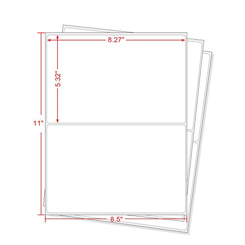 Half Sheet Laser & Inkjet - Rounded Corner Shipping Address Labels - 5-1/2" X 8-1/2" (4000 Labels)
