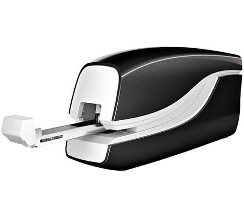 Leitz Electric Stapler, 10 Sheet Capacity, Battery Powered, Wow Range, 55661095 - Black