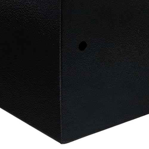 Relaxdays Wall Mounted Safe with Key, Double Bin, Wall or Floor Mounted, HLP : 17 x 23 x 17 cm, for Home, Black