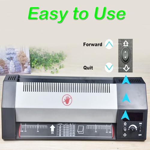 INTBUYING A3 Cold Hot Dual Use Laminator 13" Width 10Mil Thickness Heating time 3-5Min Commercial Laminator for Home Office 4 Roll 110V