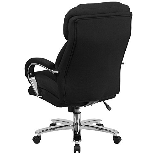 BizChair 24/7 Intensive Use Big & Tall 500 lb. Rated Black Fabric Executive Ergonomic Office Chair with Loop Arms