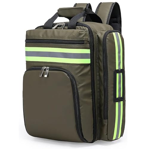 YUSIWOAL First Aid Kit Bag, Medical Emergency Bag, Reflective Design at Night, for EMT, Nurses, Tactical Medics, Home Care,Green(Green)