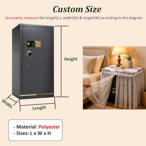 Protective Safe Cabinet Cover with Lace Decorative Trim, Concealed Safe Box
