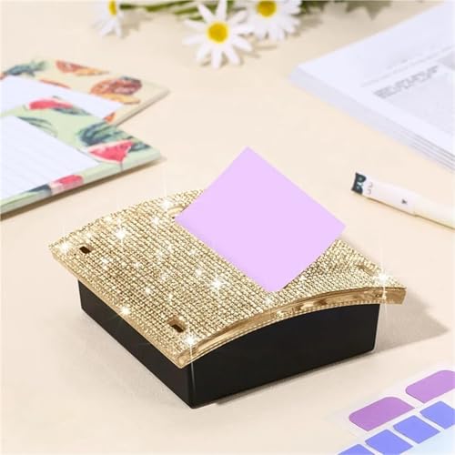 Alianm Sticky Note Holder For Desk 2pcs Rhinestone Self Stick Note Pad Holders 4 X Inches Memo Holder Dispenser Sticky Notes