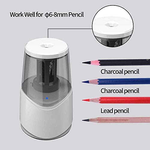 KLJUHGTR Electric Pencil Sharpener,Heavy Duty Helical Blade,Auto Stop Sharpeners Fit for Pencils 6-8mm in Diameter,Suitable for School Office Home