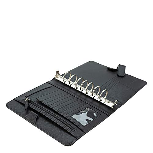 FranklinCovey - Anna Ring-Bound Binder for FranklinCovey Planners | Leather with Snap Closure (Classic, Onyx)