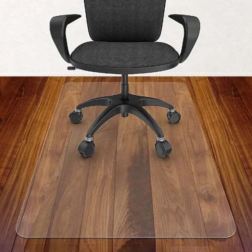 PVC Clear Office Chair Mat For Hard Floor 0.06in Thick Clear Desk Mat 20x20in 24x32in 28x40in 32x36in Floor Protector For Rolling Chair Easy To Clean For Hallway Doorways Living Room(55x55in)
