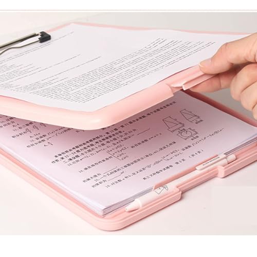Folder Clipboard with Storage with Pen Holder and A4 Legal Paper Folder Plastic Side-Opening for School