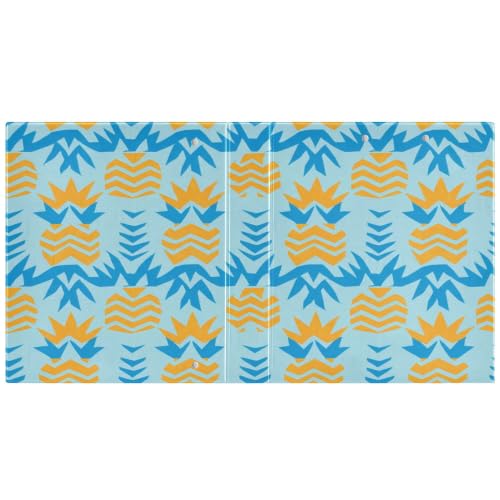 Xpdkjwd Pineapple Diagram 3 Ring Binder Can Hold 200 Letter Size Binders, Suitable for Home, Office, Dormitory, 2Pcs