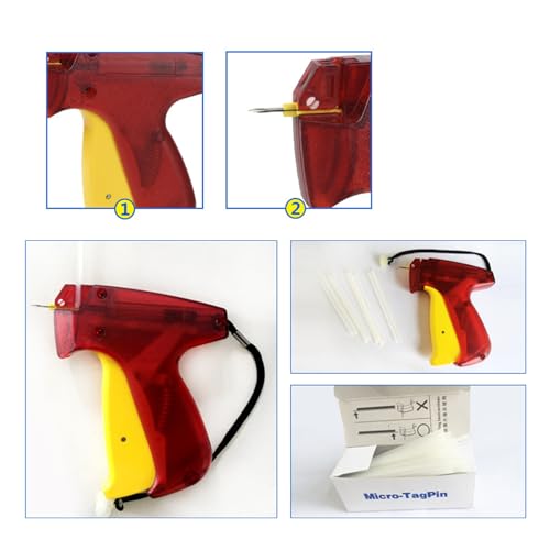 TOPROAD Tagging Gun Kit, Mini Stitch Gun for Clothes, Fine Stitch Tag Gun for Clothes Sewing Quilting Hemming with 1 Needle, 1000 Black & 1000 White Micro Fasteners