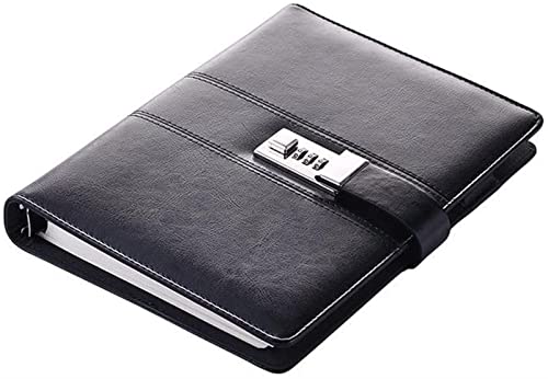 YQBUER A5 Binder Spiral Notebooks and Journals Diary with Lock Password Agenda Office Bussiness Notebooks School Supplies (Color : A, Size : A5)
