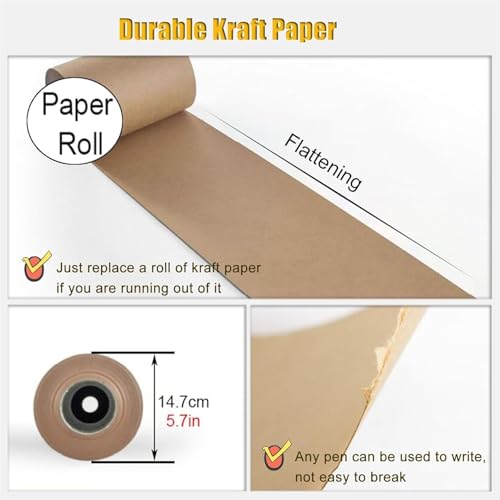 LNNW Kraft Paper Dispenser Hanging Butcher Paper Roll Holder, 12Inch Wide Kraft Paper Dispenser for/Children's Graffiti Scroll, Kitchen Menu Board Decorative Message Boards for Wall