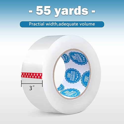 Clear Packing Tape, 2 Inches x 55 Yards, 1.8 Mil Thick, Acrylic Adhesive, 36 Rolls, for Packaging, Carton Sealing, Storage, Moving