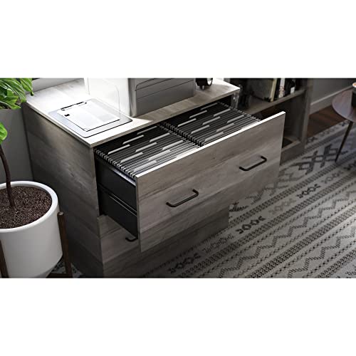 Realspace® Peakwood 30-1/2"W x 21-4/5"D Lateral 2-Drawer File Cabinet, Smoky Brown